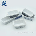 Bakeware di ceramica su ordinazione applique bianco rettangolare